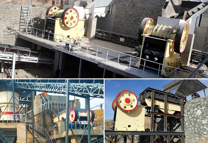 顎式石頭破碎機現場作業(yè)